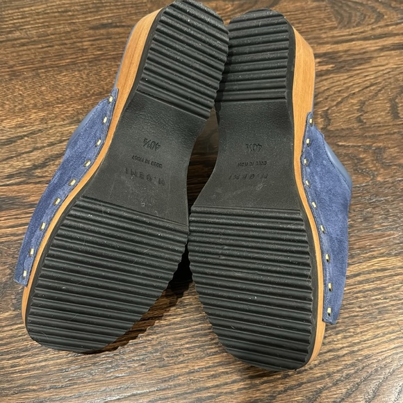 M. Gemi Greta Clog mule open toe with Wooden Platform blue navy size 40.5 10 - Picture 8 of 8